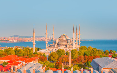 Naklejka premium The Blue Mosque, (Sultanahmet), Istanbul, Turkey.