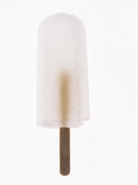 Lemon Popsicle on a white background