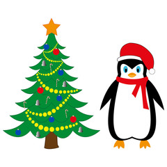 festive penguin new year tree