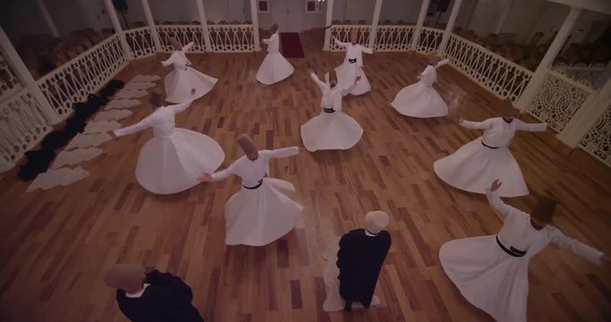 whirling dervishes in place of worship in Istanbul