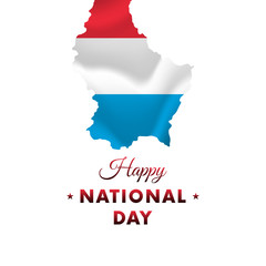 Luxembourg National Day. Luxembourg map. Vector illustration.
