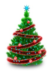 3d vibrant Christmas tree