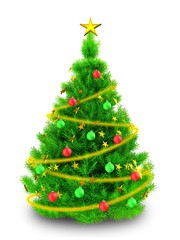 3d neon green Christmas tree