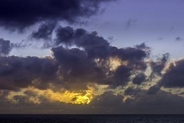 Sunrise over the ocean before storm / Lanzarote / Canary Islands 