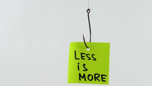 Illustration, on fishhook Less is more