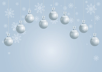 Naklejka na ściany i meble blue background with Christmas balls