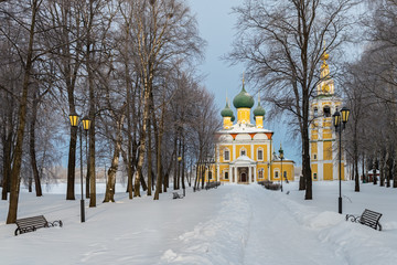  Path to the Transfiguration Cathedral of the Uglich Kremlin in winter