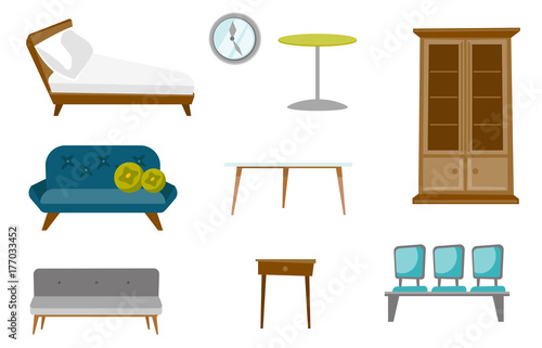 Furniture Ilrations Set Collection Of Including Sofa Collection Of Furniture Including Sofa Table With Drawer Wall Clock