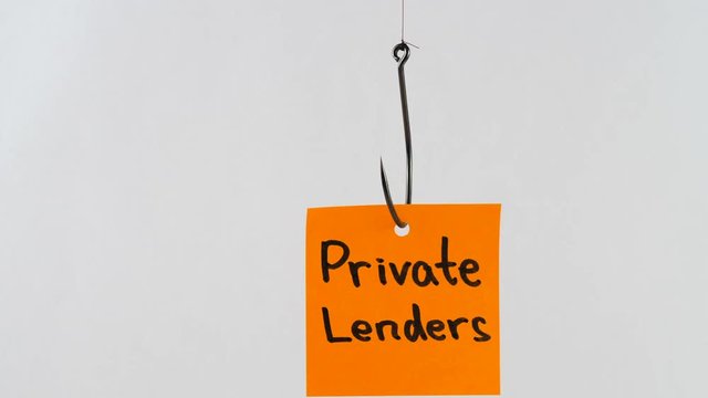 Illustration, on fishhook Private Lenders