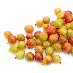 Big ripe gooseberries isolated on a white