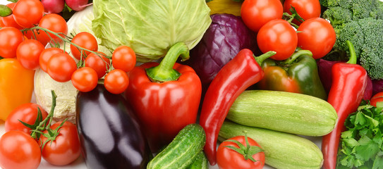 background of set vegetables