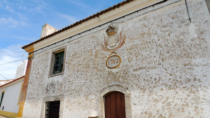 The streets and houses of Evora Monte, a walled town in the Alentejo region of Portugal