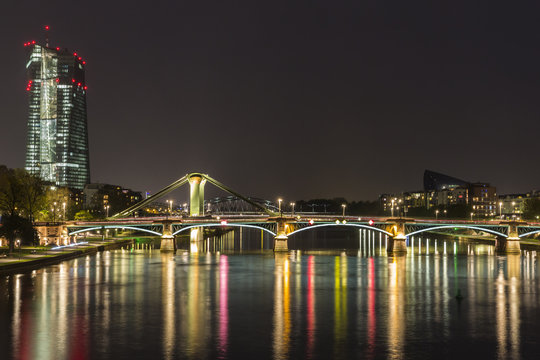 View of the city of Frankfurt am Main at night