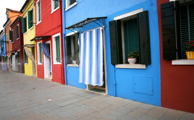 colorful houses on the island of Burano a few miles from Venice