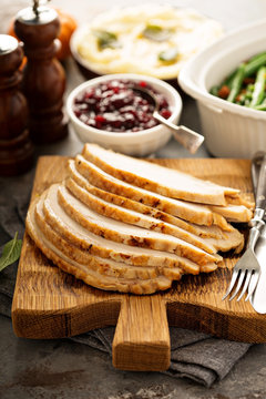 Sliced Roasted Turkey Breast For Thanksgiving Or Christmas