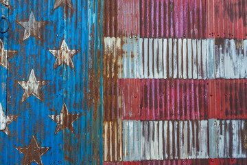 American Flag on distressed metal