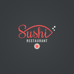 Obraz na płótnie Canvas Sushi restaurant design. Fish menu background.