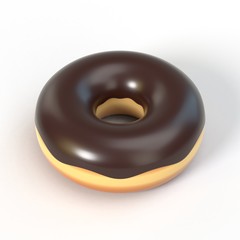 Delicious donut with chocolate icing and sprinkles
