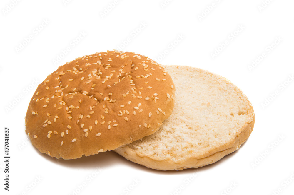 Wall mural hamburger buns isolated