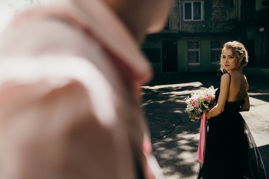 Wedding couple in the shadows