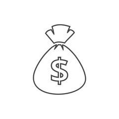 Money bag sign icon. Dollar USD currency symbol 