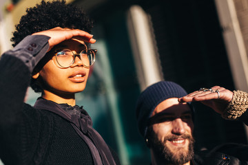 Young Couple Looking Forward