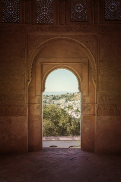 Granada Alhambra windows Spain