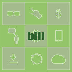 Text bill. Business concept . Set of infographics elements