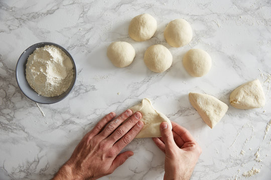 Shaping pretzels dough
