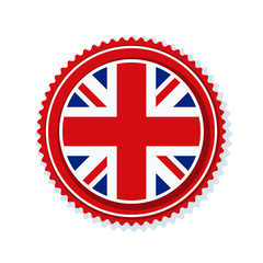 UK of Great Britain button label illustration