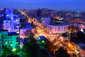 Russia. Rostov-on-Don. Crossroads Street Red Army and the prospectus Budennovsky. The city center.
