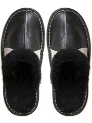 Women's leather slippers isolated