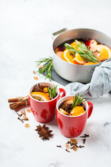 Christmas hot drink, mulled wine ingredients