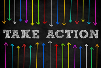 Take action - background concept