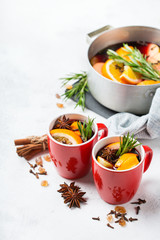 Christmas hot drink, mulled wine ingredients