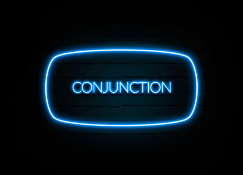 Conjunction  - Colorful Neon Sign On Brickwall