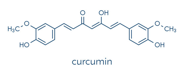 Curcumin turmeric spice molecule. Skeletal formula.