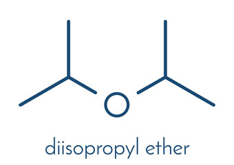 Diisopropyl ether chemical solvent molecule. Skeletal formula.