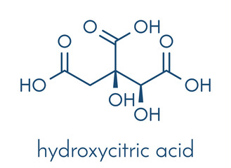 Hydroxycitric acid  (HCA, hydroxycitrate) molecule. Used as weight loss nutritional supplement.  Skeletal formula.