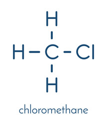 Fototapeta na wymiar Chloromethane (methyl chloride) molecule. Skeletal formula.
