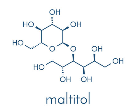 Maltitol sugar alcohol sweetener molecule. Skeletal formula.