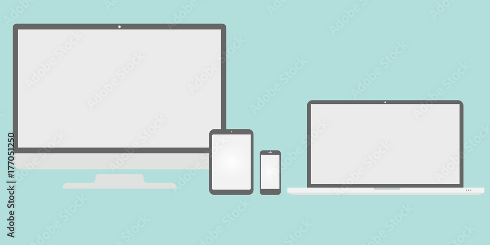 Poster the phone device layout, laptop layout, computer layout, the layout of the tablet is executed in the