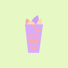 Burrito Falafel Wrap Pita Bread Illustration