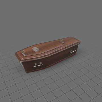 Wood coffin with lid