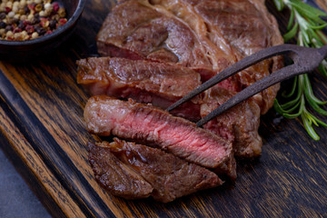 Sliced grilled steak