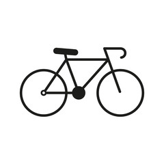 Obraz premium Bicycle icon silhouette on white background. Ground transport.