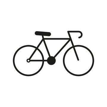 Bicycle icon silhouette on white background. Ground transport.