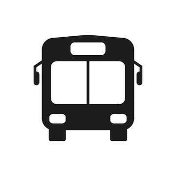 Bus icon silhouette on white background. Ground public transport