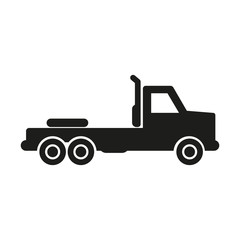 Truck without trailer simple icon silhouette on white background.
