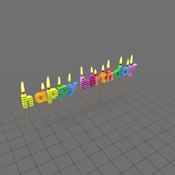 Lit happy birthday candles